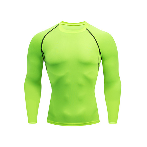 Domestic Acode Fitness Shaping Outdoor Sports High-Elastic Quick-Drying Training Breathable Tight Colorful Long-Sleeved Top