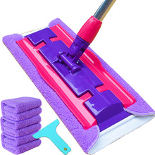 BC10平板拖把夹毛巾实木地板拖布瓷砖地拖旋转墩布拖地家用平拖