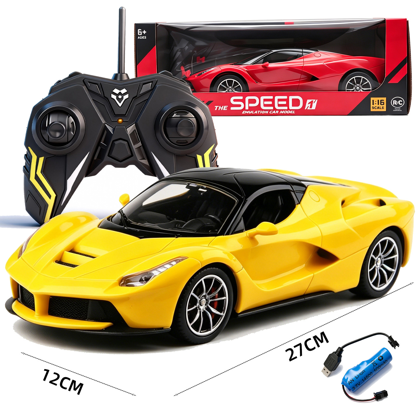Racing car for boys, realistic minifigure, toy car, high speed remote control car, scale 1:16 2