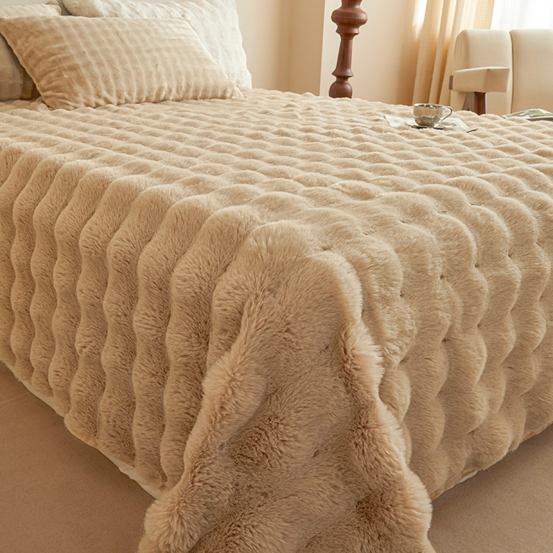 Añadir seda de conejo espesa sábanas de peluche de invierno de lana de coral dormitorio una sola manta de peluche nueva