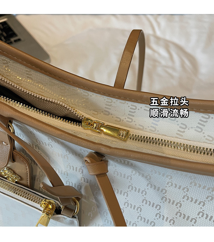 Large-capacity French Tote bag for women 2025 new style, elegant European and American fashionable women's bag, casual shopping and commuting bag undefined