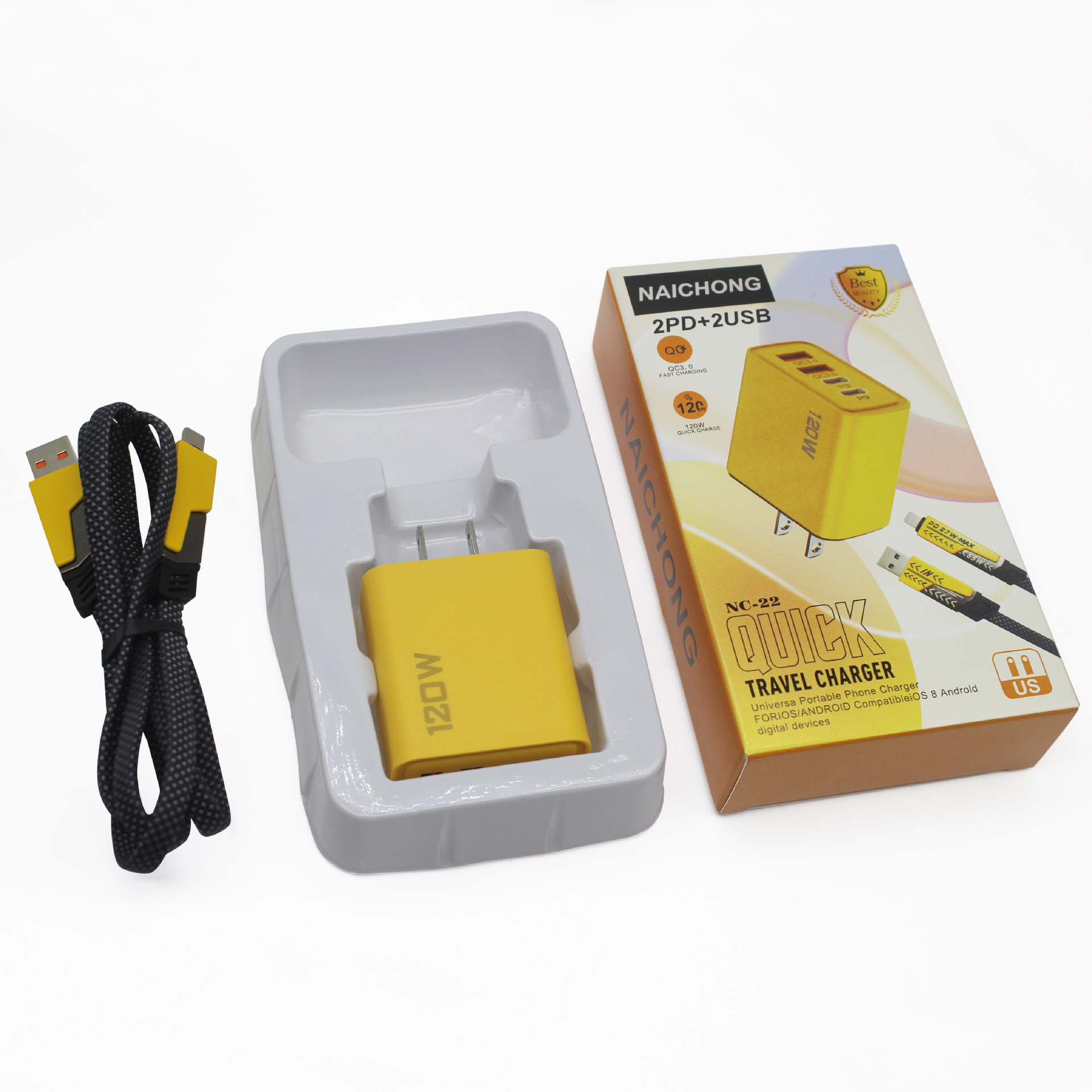 120w mecha cabeza de carga súper rápida para productos electrónicos de Apple Huawei cabeza de carga rápida cargador de teléfonos móviles