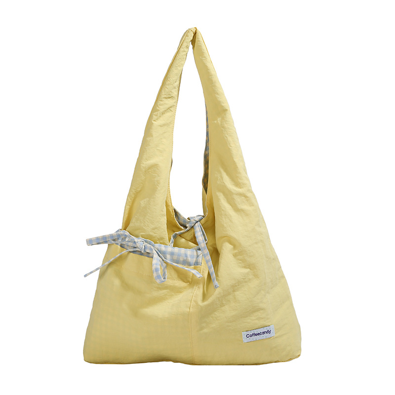 Verano nuevo estilo coreano bolso de tote fresco de lazo bolso de nylon bolso diario de gran capacidad bolso de viaje de estilo de mujer