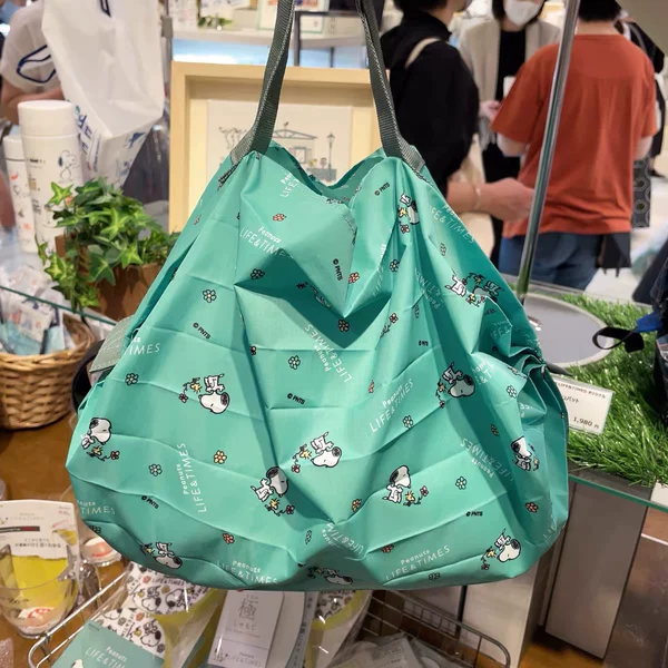 Spot Japanese Style Puppy Pattern Handbag Light Satchel Environmentally Friendly Shopping Bag Foldableable Bag