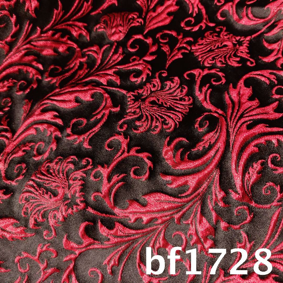 欧式花纹经典凹凸立体浮雕花纹提花布料复古淡雅垂感连衣裙面料