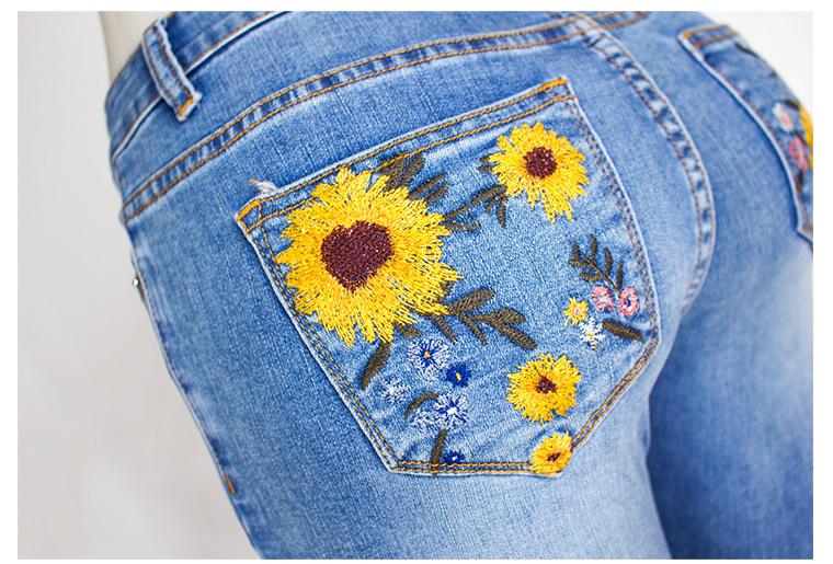 Vêtements pour femmes broderie 3D tridimensionnelle jeans pour femmes pantalons une pièce livraison directe_voghion.com