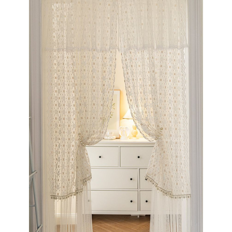 High-grade Non-perforated Door Curtain Gauze Curtain Household Living Room Bedroom Kitchen Bathroom Double-layer Anti-mosquito and Fly Decorative Partition Curtain