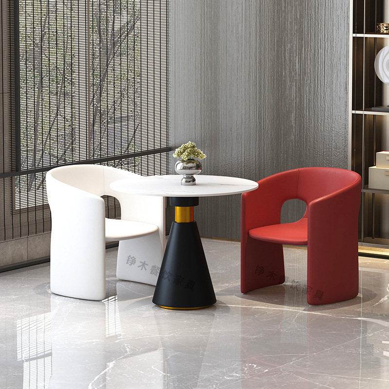 Showroom reception negotiation table and chairs set, hotel lounge, small round table, modern negotiation desk and chairs