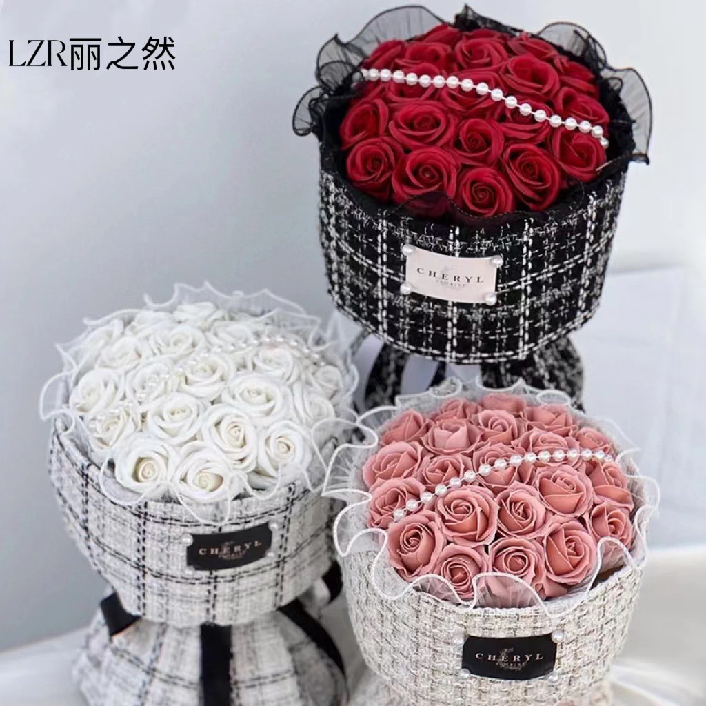 Pequeña fragancia tela tela ramo de flores papel de embalaje red red ramo de tela coreana material de embalaje de bricolaje hecho a mano