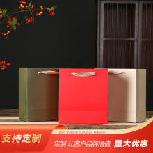 新款通用便携茶叶包装白卡纸两罐装手提袋现货可加印logo礼品纸袋