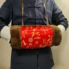 Satin Chinese Red Fu Lu Shou (Brown Maomao)