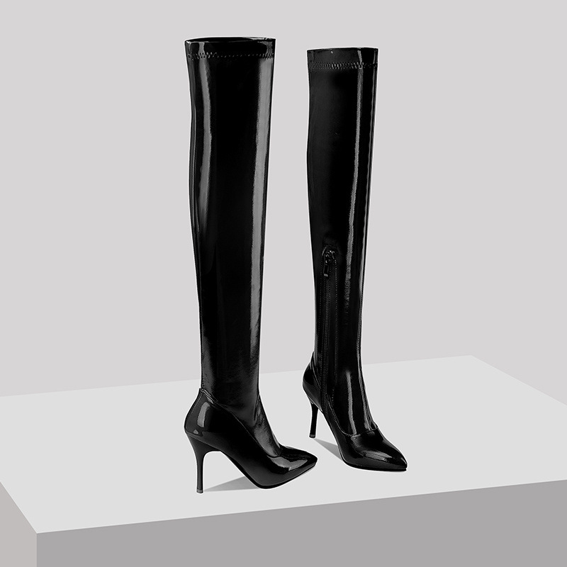 E2534 930K GIÀY BOOT CỔ CAO NỮ CHETDRC BIG SIZE NGOẠI CỠ CỔ CAO QUA GỐI MŨI NHỌN GÓT NHỌN MÙA XUÂN THU ĐÔNG PHONG CÁCH ÂU MỸ GIÀY DÉP NỮ G03 SẢN PHẨM MỚI