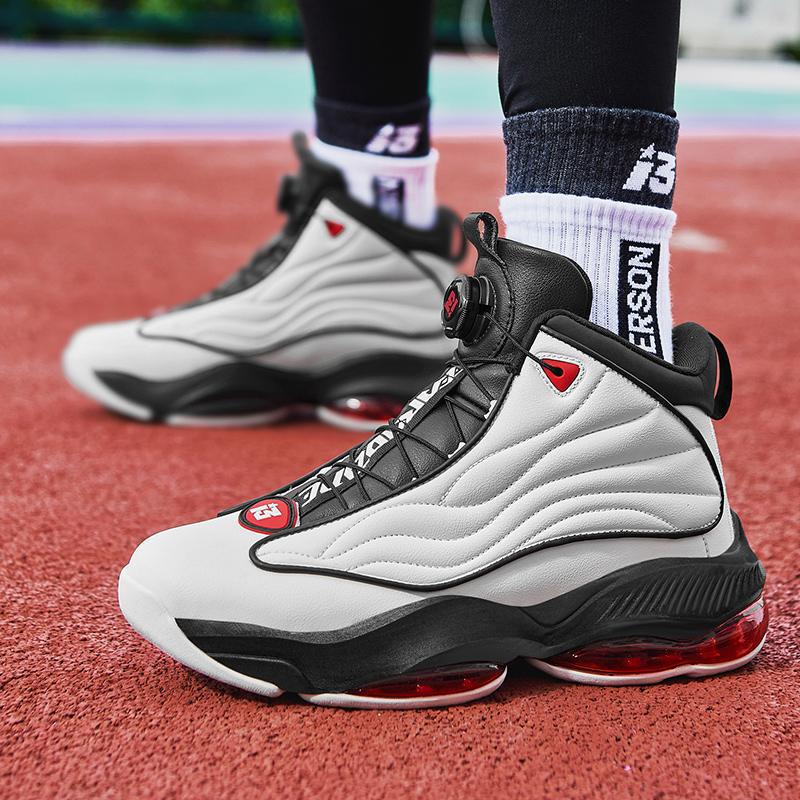 Iverson/Iverson Spring Autumn and Winter Air Cushion Anti-rollover Basketball Shoes Men's Rotating Buckle Shock Absorption Rebound Center Shoes Iverson/Iverson Spring Autumn and Winter Air Cushion Anti-rollover Basketball Shoes Men's Rotating Buckle Shock Absorption Rebound Center Shoes
