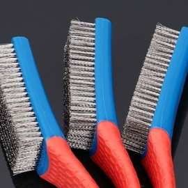 不锈钢钢丝刷除漆除锈木柄鱼鳞刷塑料柄文玩菩提金刚核桃去污刷曼