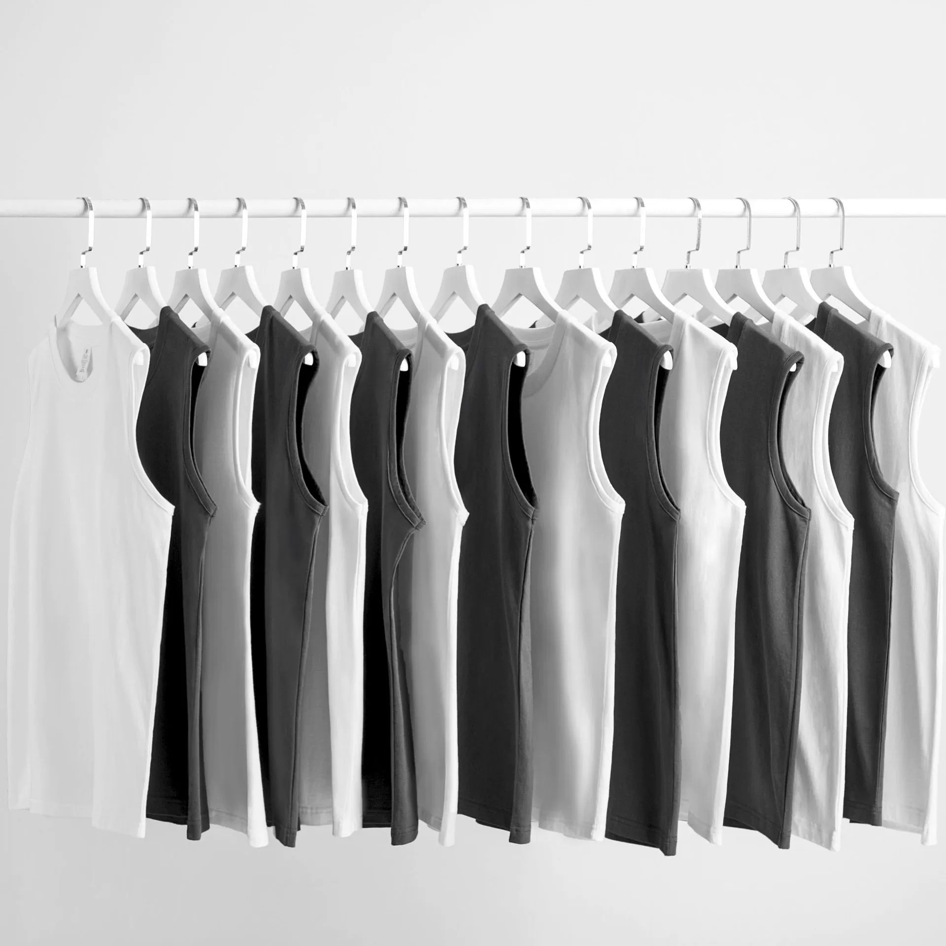 E-commerce взрыв 230 г тяжелый хлопковый жилет из чесаного хлопка, Мужская однотонная свободная нижняя рубашка без рукавов