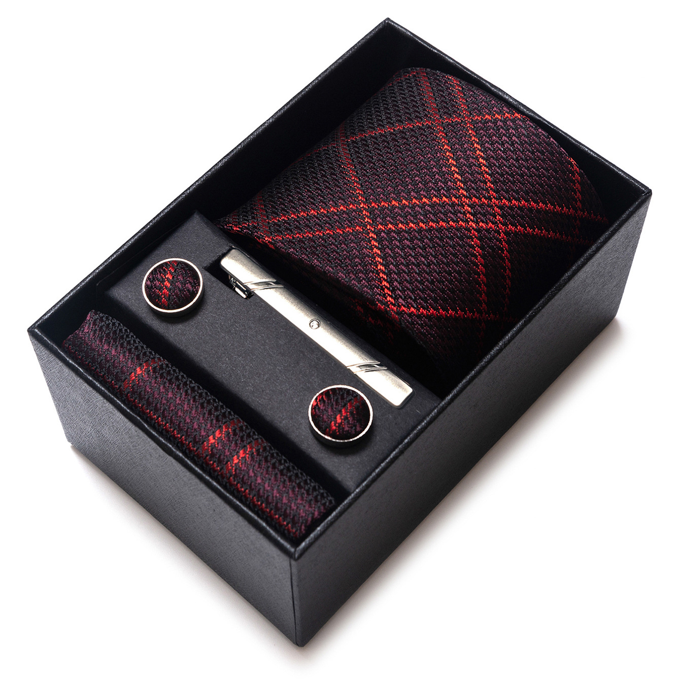 Set de Caja de Regalo con Corbata de Negocios para Hombre de Rayón Jacquard para Boda