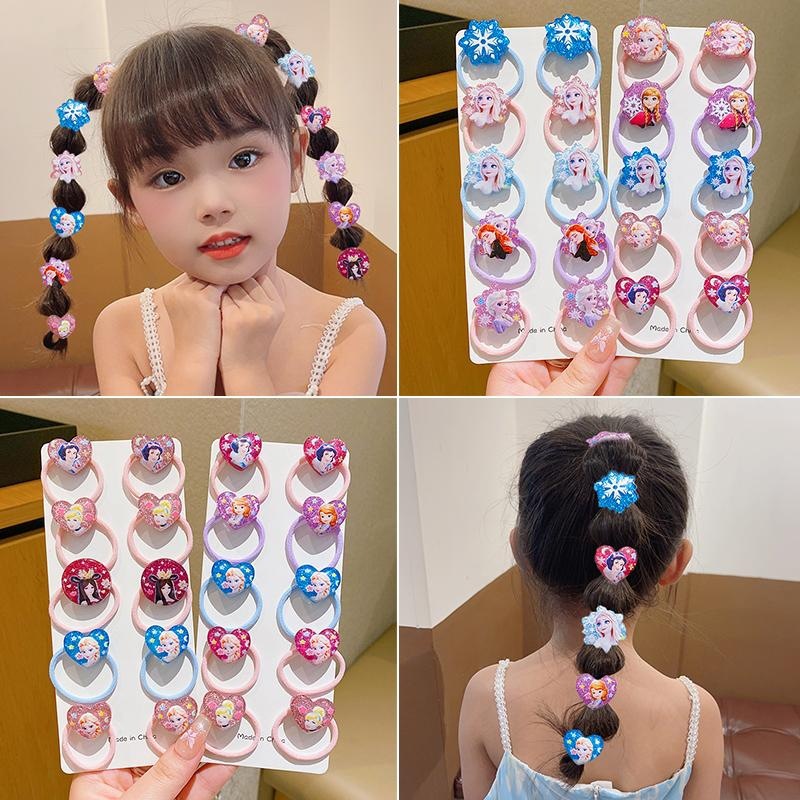 Anillo de cabello, nieve, joyas de cabello para chicas, cuerdas de cabello, dibujos animados lindos, tiras de goma, cola de caballo, joyas de cabello no heridas