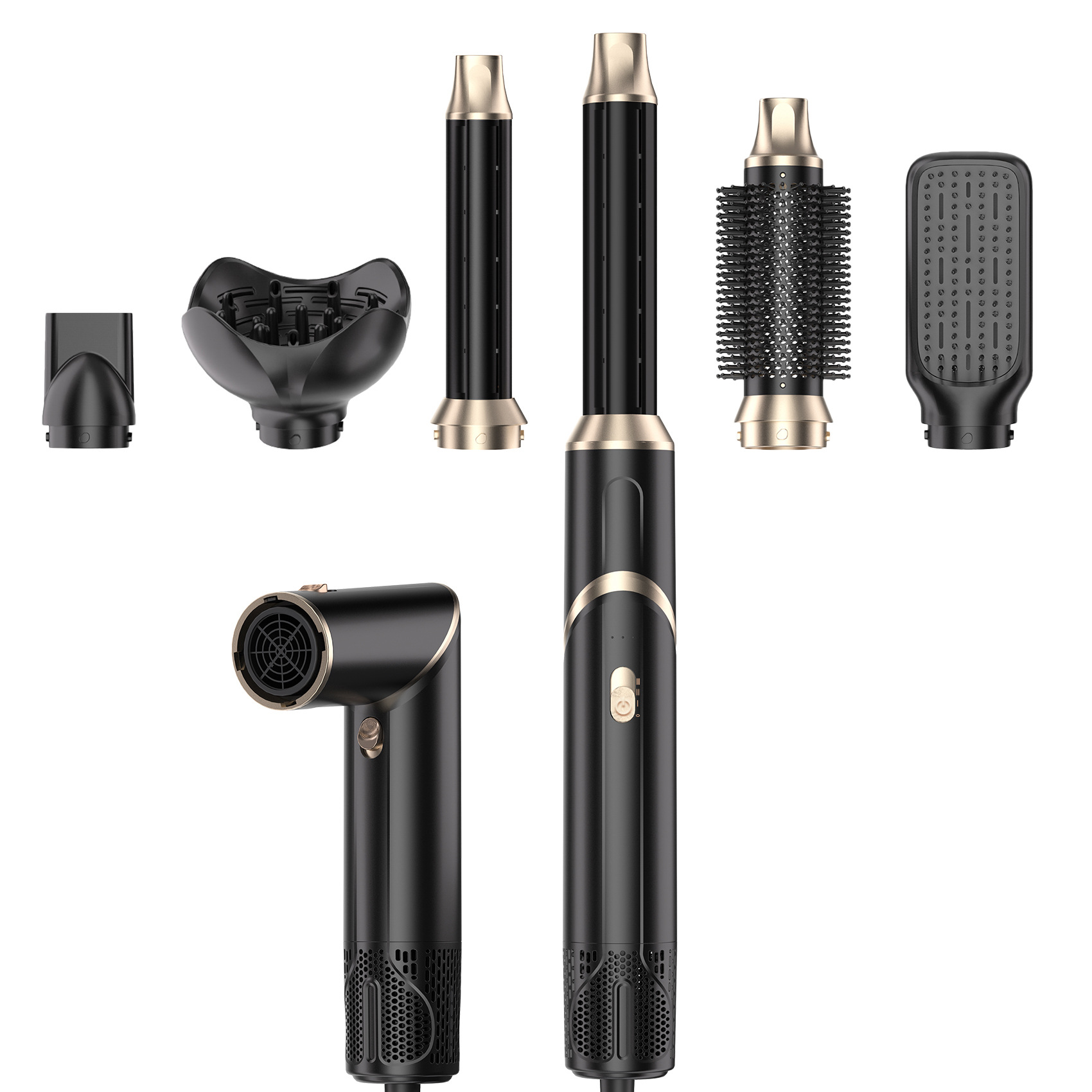 Cepillo de Aire Caliente Multifuncional 6 en 1 de ABS Plegable