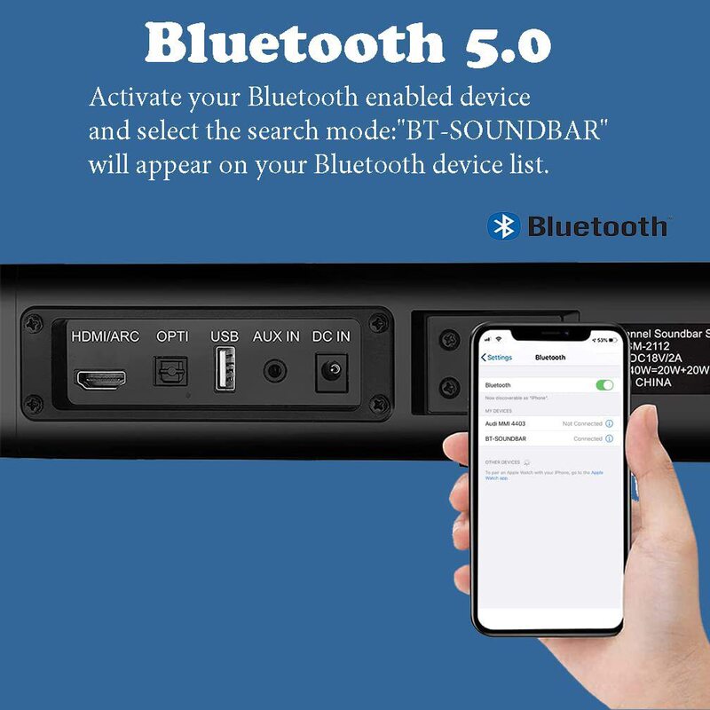 40wの新型エコー壁の形のスピーカーの音覇Soundbarテレビのホームシアターsound bar|undefined