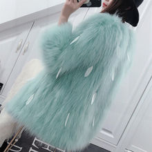 2025新款狐狸毛皮草外套女中长款冬年轻时尚流苏仿貉子毛编织大衣