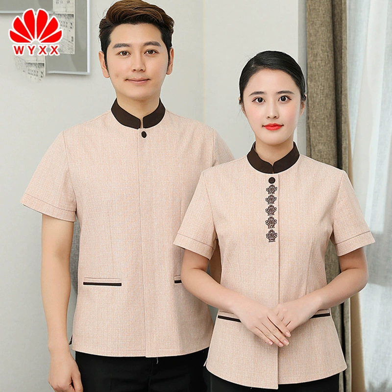 Уборка отеля Рабочая одежда Женский гостиничный номер с длинным рукавом Тетушка Чистка одежды Чистка имущества Летний костюм с коротким рукавом