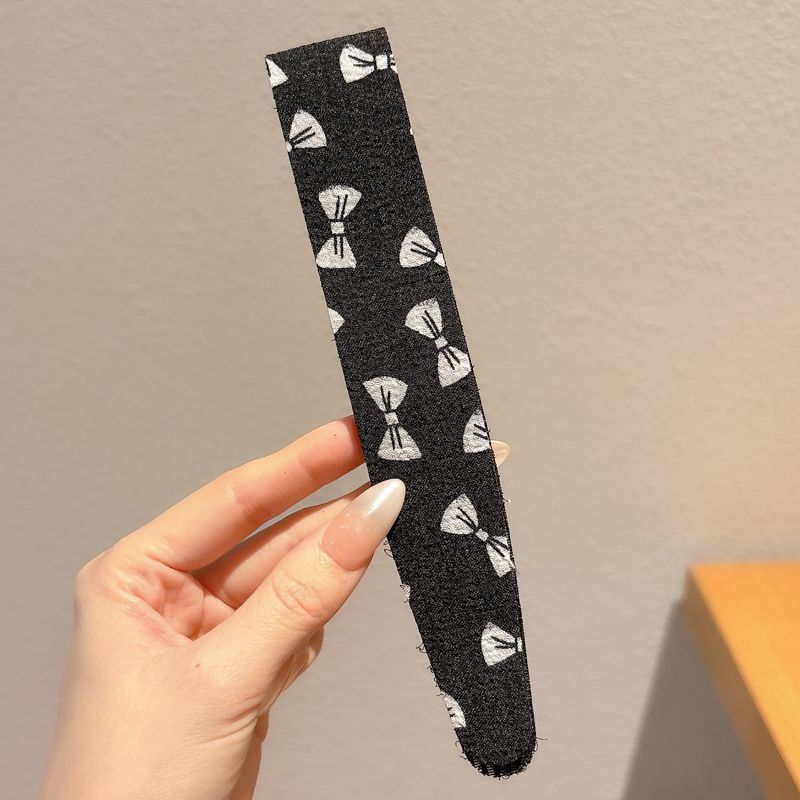 Flor triturada de punto banda de cabello fijación francesa velcro pegatinas para el cabello mujeres no comprimen el cabello lavar la cara banda de cabello tocado