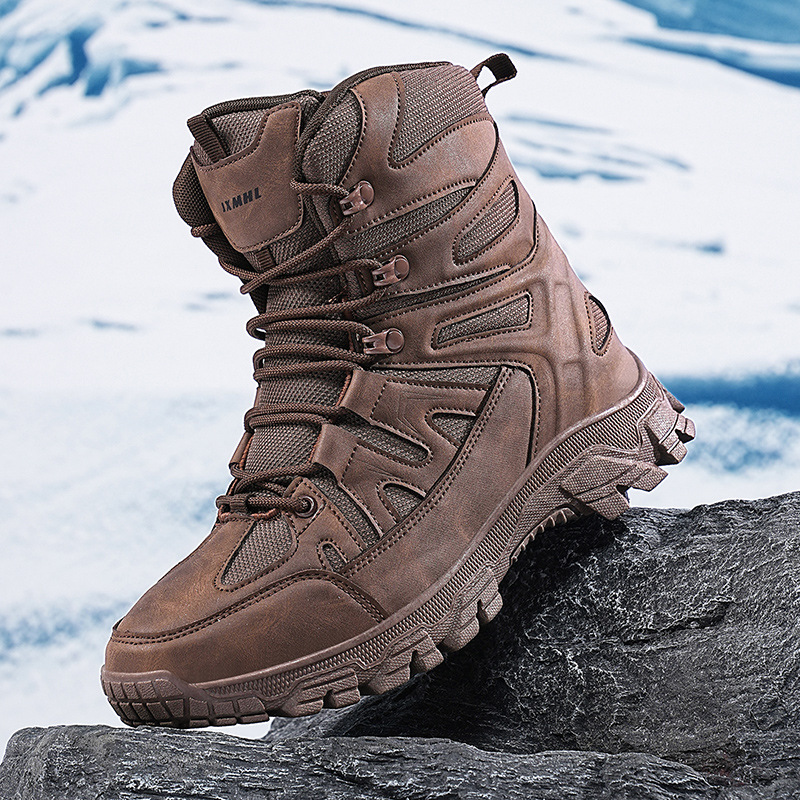 Transfronterizos de tamaño grande otoño nuevas zapatillas deportivas de alta altura caminata al aire libre anti-deslizante zapatos de montaña entrenamiento de campo de entrenamiento de campo botas para hombres