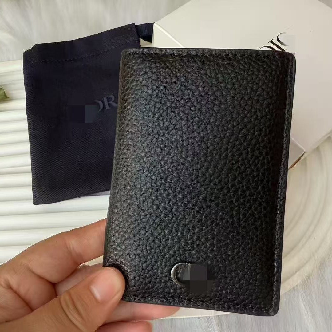 秋季D家新款限定典藏系列积分兑换粒面触感皮夹折叠黑色卡包钱包