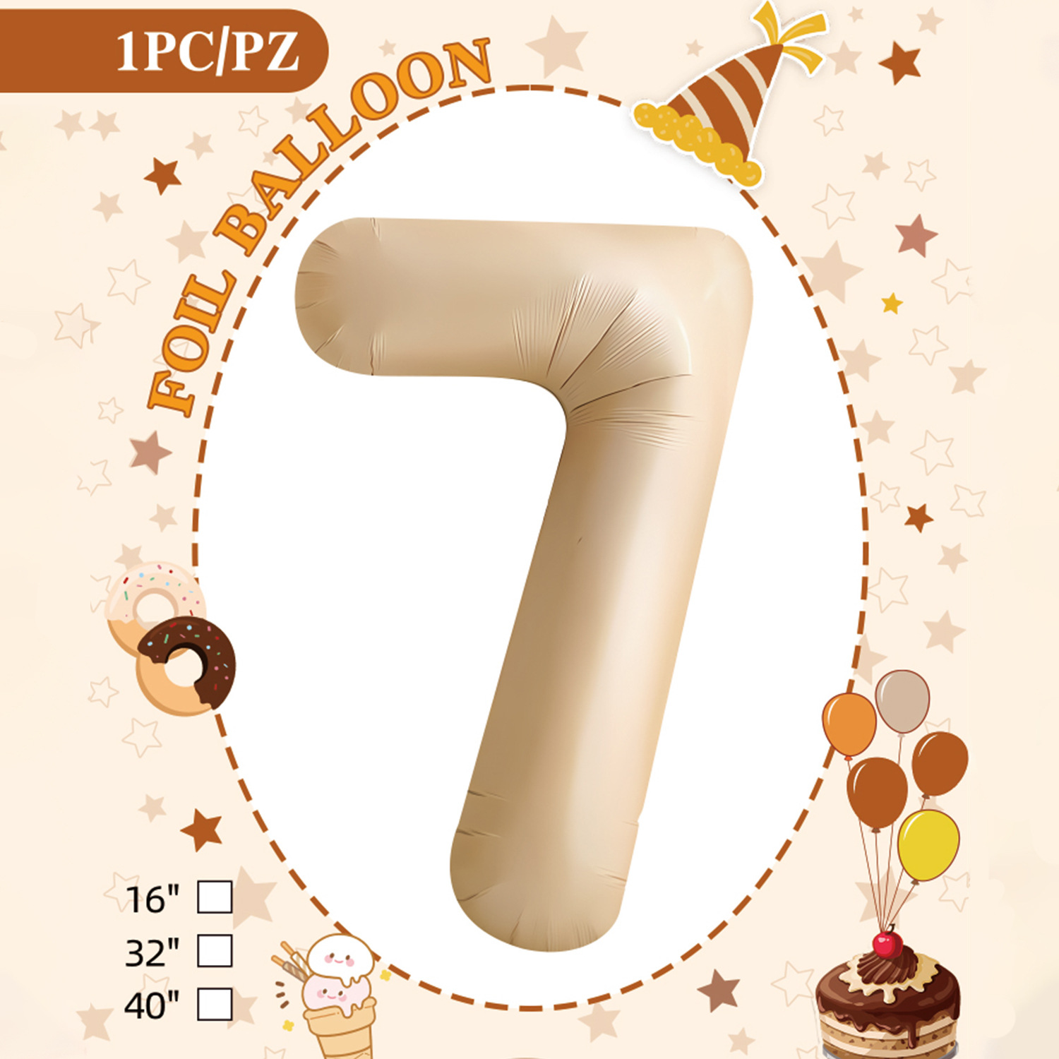 Embalaje de tarjeta de papel independiente digital de cumpleaños impreso en blanco de 32 pulgadas, decoración de fiesta de la versión estadounidense, película de aluminio, decoración de globos de papel de aluminio