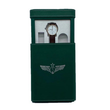 廣東產綠色異形橢圓形抽屜皮表盒 飛行員系列手表包裝盒 便攜表盒
