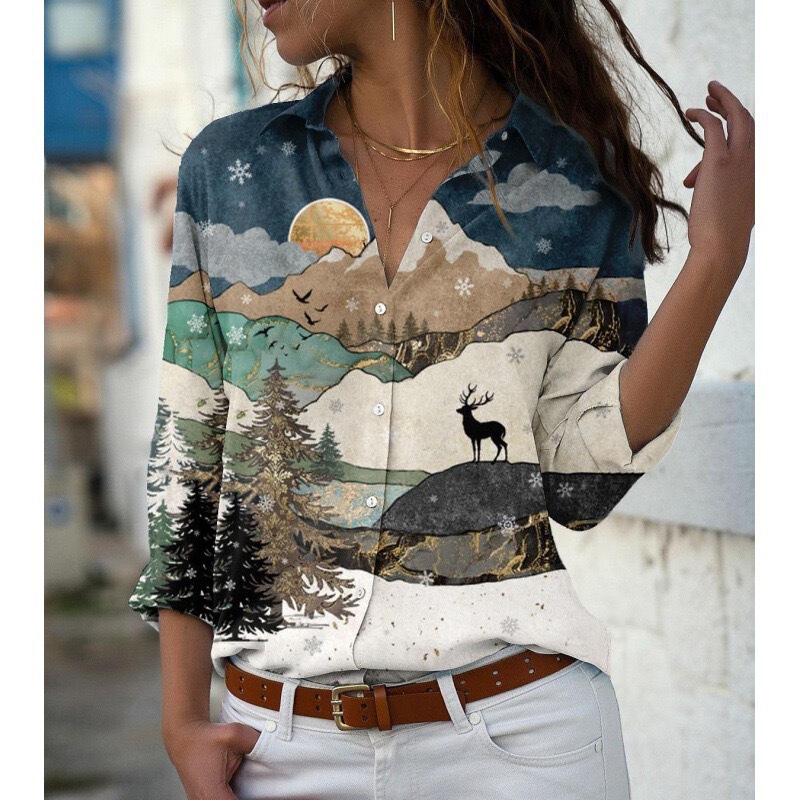 Cross-Border Amazon Butterfly Print Shirt Autumn Fashion Casual Cute Cat New European and American Style 3D Women's Clothing Cross-Border Amazon Butterfly Print Shirt Autumn Fashion Casual Cute Cat New European and American Style 3D Women's Clothing