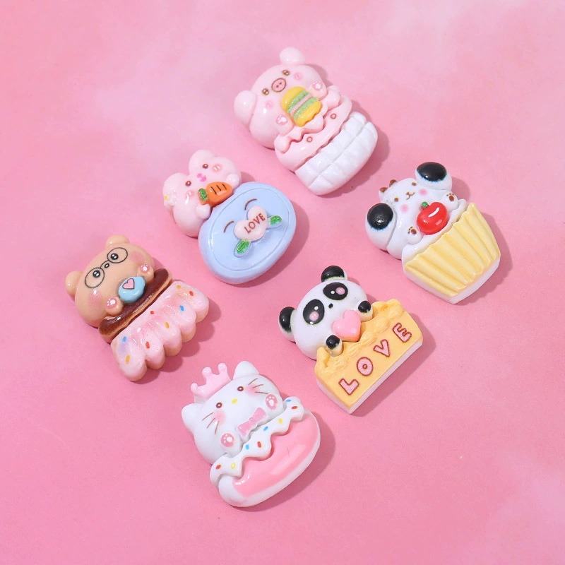 Однотонная яркая серия животных десертов, DIY заколка, водяная чашка, наклейка для телефона, дыра обуви, декор из смолы