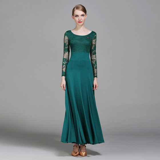 Yilin Feier Modern Dance Dress Adult Lace Long Sleeve S9009 Ballroom Dance Dress dress New Style