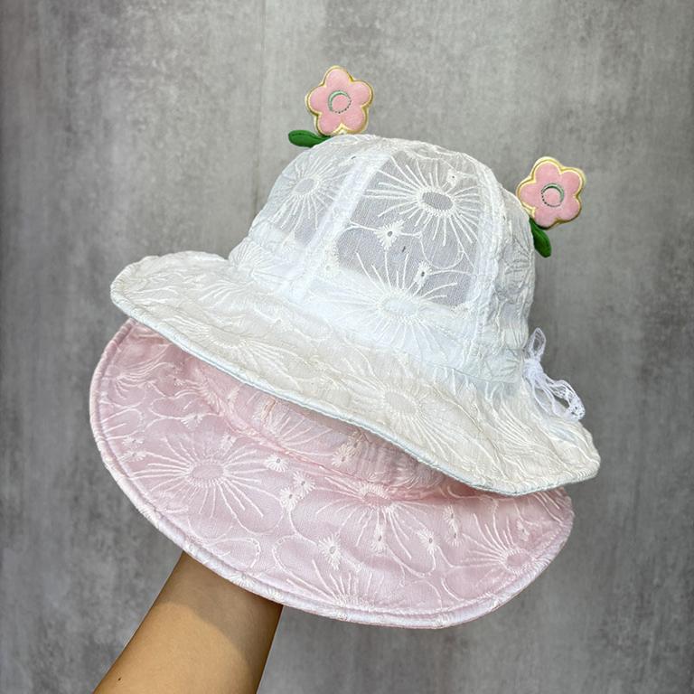 Sombrero de bebé primavera y verano sombrero delgado sombrero de sol bebé lindo sombrero de princesa niñas sombrero de pescador protector solar al aire libre coreano