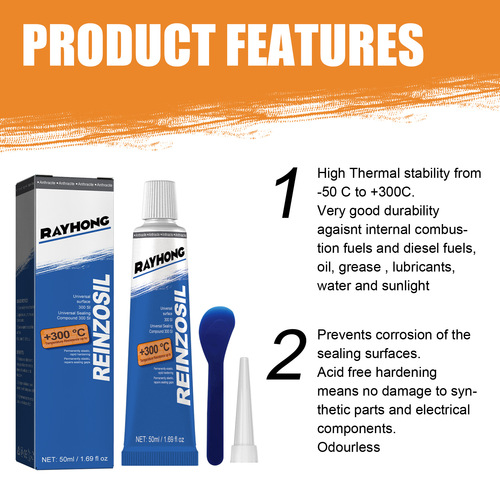 Rayhong engine sealant automotive metal fuel tank oil pan cylinder gasket oil-resistant and temperature-resistant adhesive auto repair sealant