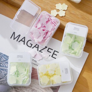 Petal Soap Tablets Portable Hand Washing Tablets Soap Paper Disposable Travel Mini Soap Tablets Boxed