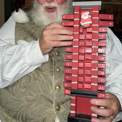 跨境新品Santa's chimney countdown 圣诞老人倒计时烟囱木质摆件