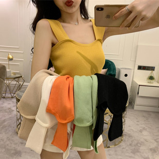 Knitted Camisole for Women 2025 Summer New Slim Versatile Trendy Vest Top for Layering or Outerwear Base Shirt