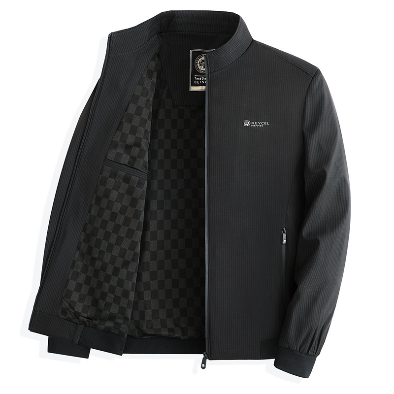 Spring and Autumn New Style Middle-Aged Business Men's Casual Stand-Collar Jacket, Lightweight Spring and Autumn High-End Jacket for Men