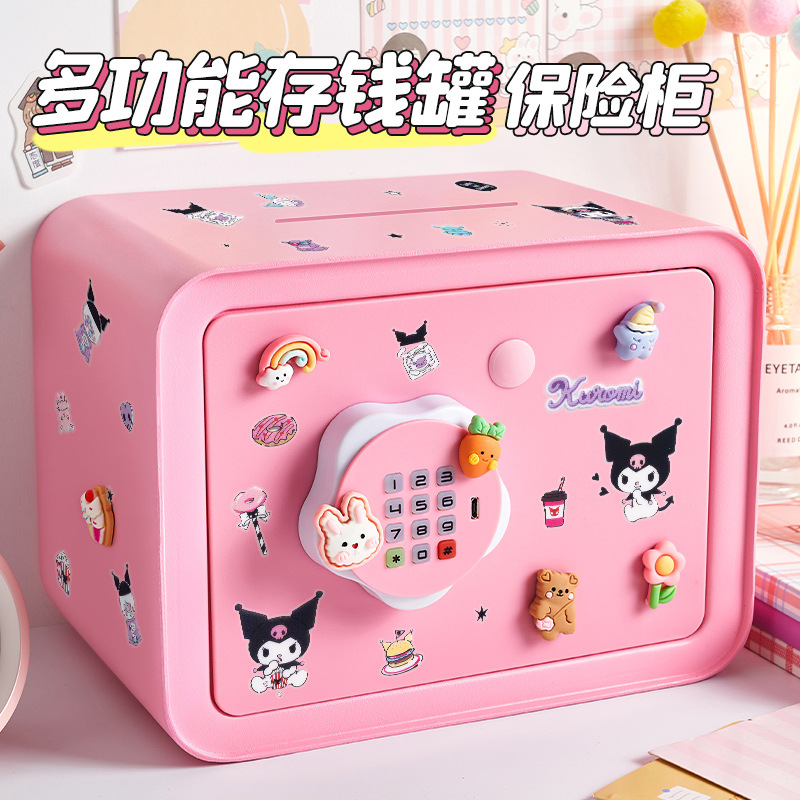 Las niñas pueden ahorrar dinero para niños en el nuevo 2024 solo en la caja fuerte, la contraseña, el cajón de ahorros para niños, la capacidad grande
