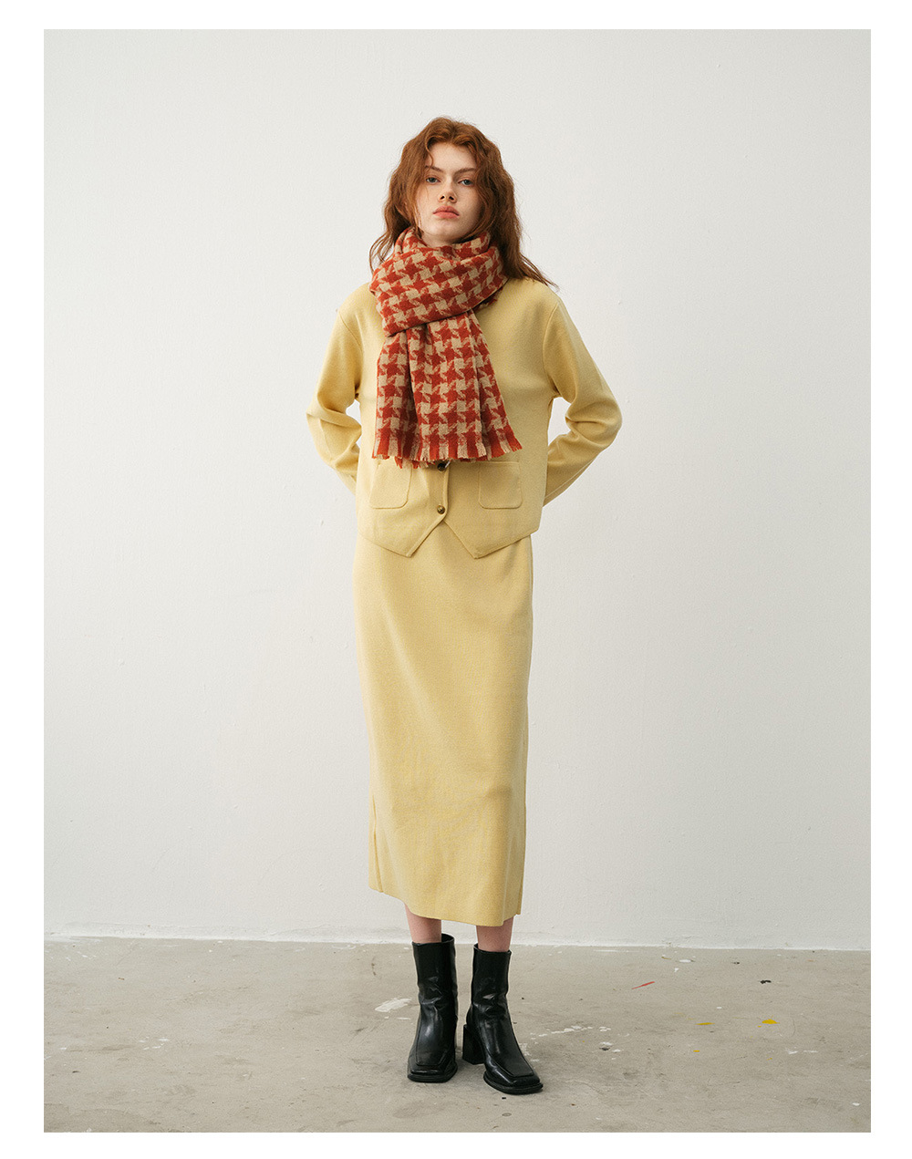 Design sense classic windmill thousand bird check imitation cashmere scarf women's winter warm atmosphere loose beard bib shawl_voghion.com