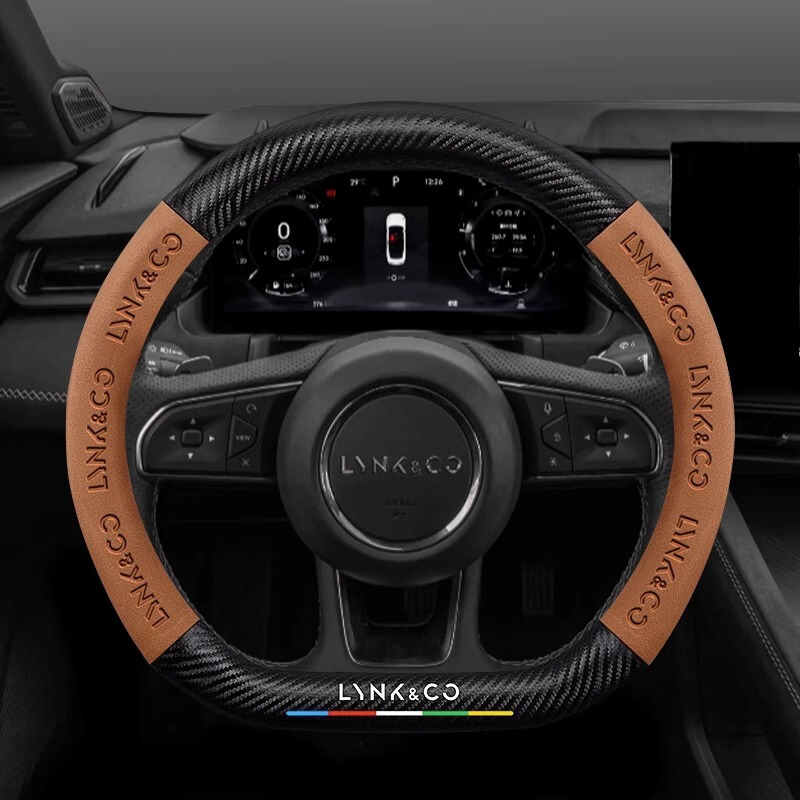 Lynk & Co 03 ステアリングホイールカバー 01 05 06 07 09 02 Z20 08emp 四季カーボンファイバースエードハンドルバーカバー|undefined