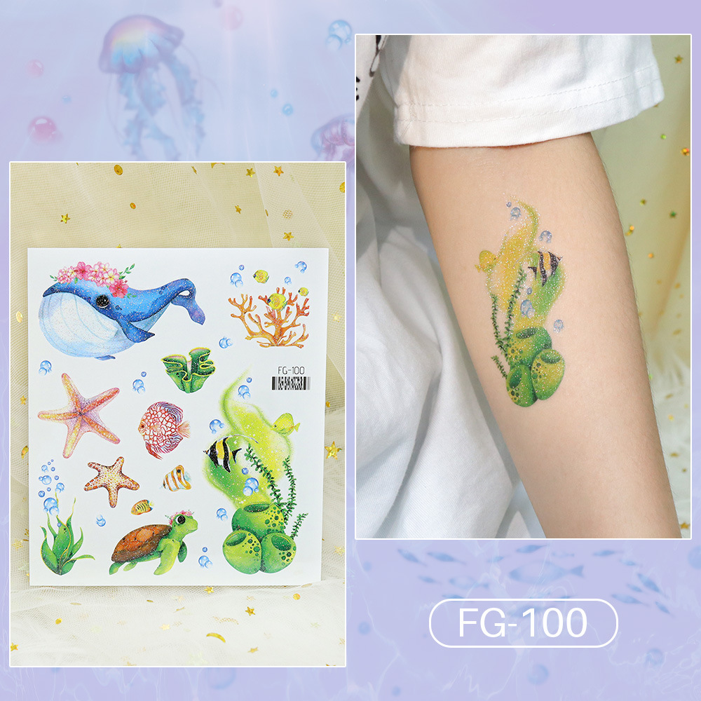 Tatuajes Temporales con Purpurina de Papel de Transferencia de Agua para Cuerpo image 26