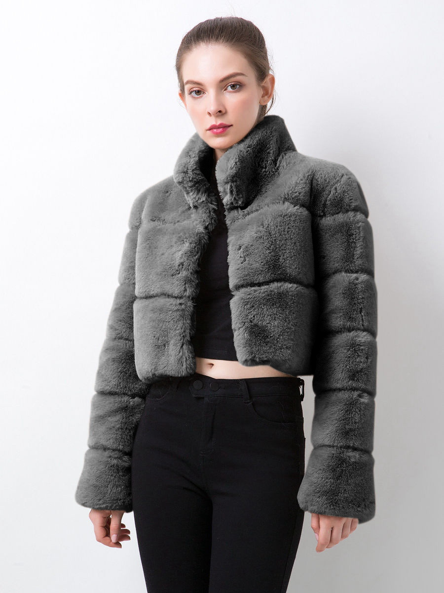 Abbigliamento Donna Pelliccia Giacca Donna Pelliccia Cuciture Orizzontali Pelliccia Artificiale_voghion.com