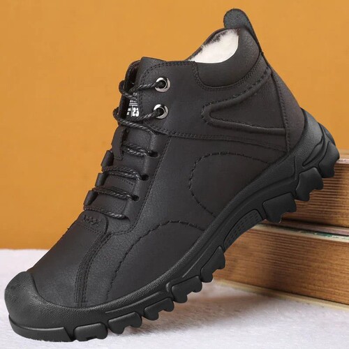 Men's Fleece-lined Cotton Shoes, Large Men's Size 2026 New Model, Men's Casual Outdoor Hiking Shoes, Soft Sole, Snow and Ice Proof Snow Boots