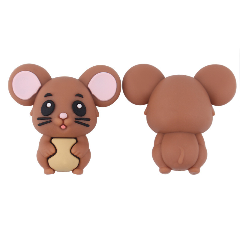 Productos para bebés animados animales 3D ratones pequeños dientes creativos DIY baby molar chupetas anti-caída accesorios de cadena