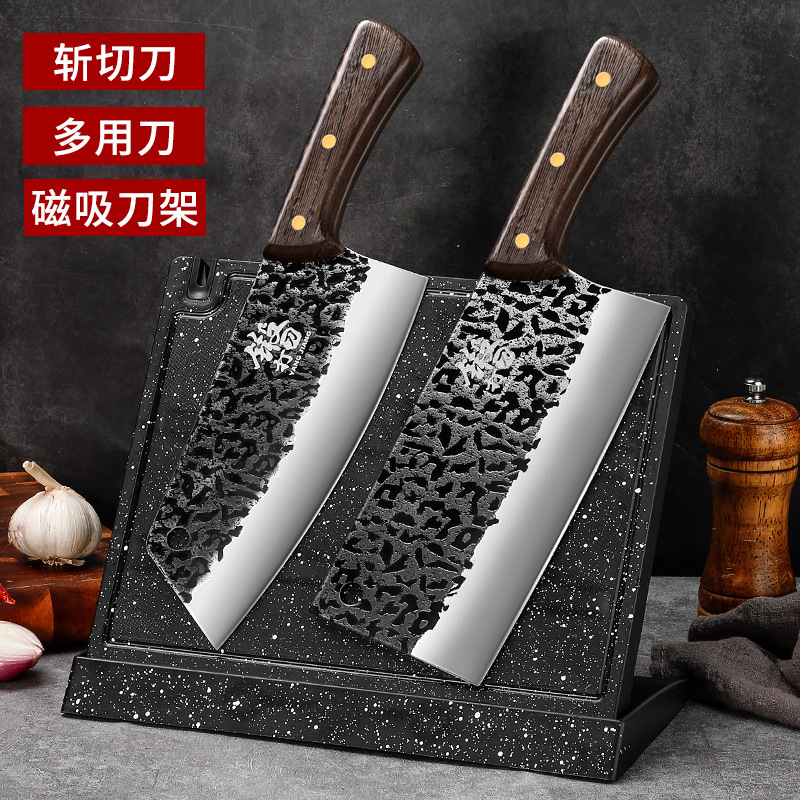 Longquan cuchillo de cocina doméstico súper rápido afilado cocinero conjunto de corte de carne forjado corte de corte de doble uso cuchillo de acero inoxidable Otros