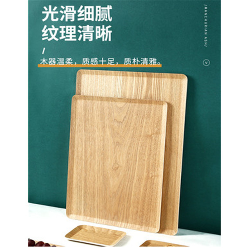 Fraxinus mandshurica bandeja de madera rectangular pastel de pastelería bandeja de pan Baking Shop Pantalla de pastelería placa plana de madera