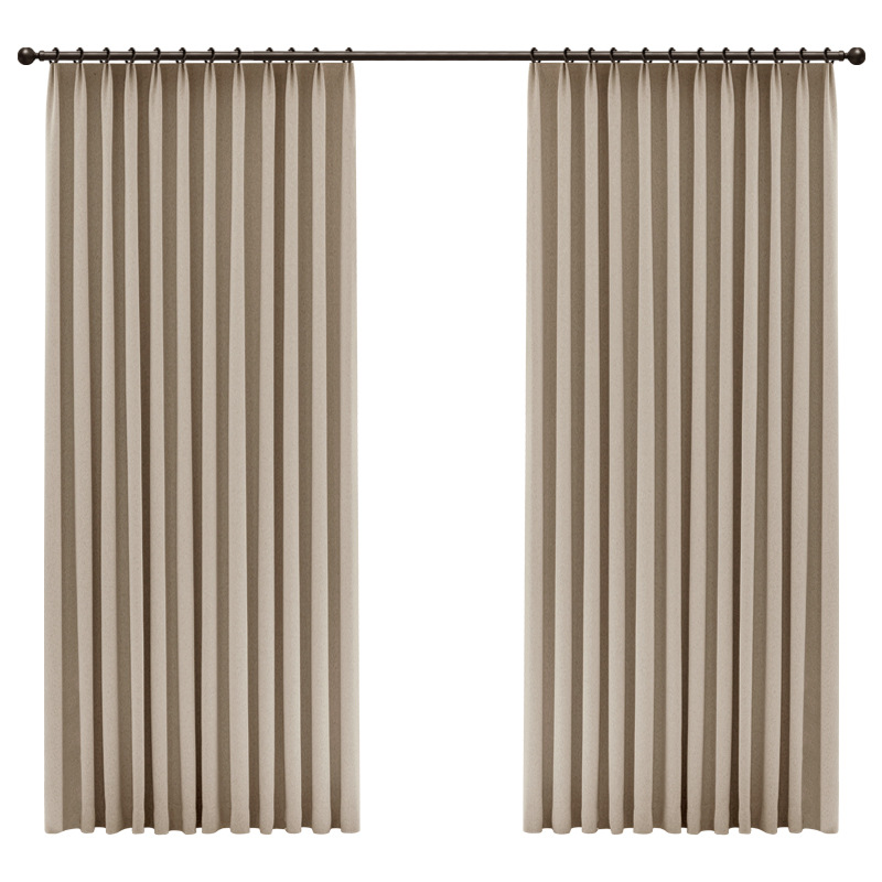 Keqiao cortina de sombreado completo nuevo estilo chino retro algodón, lino, madera, dormitorio, cortina de lujo ligera de alto nivel, productos terminados