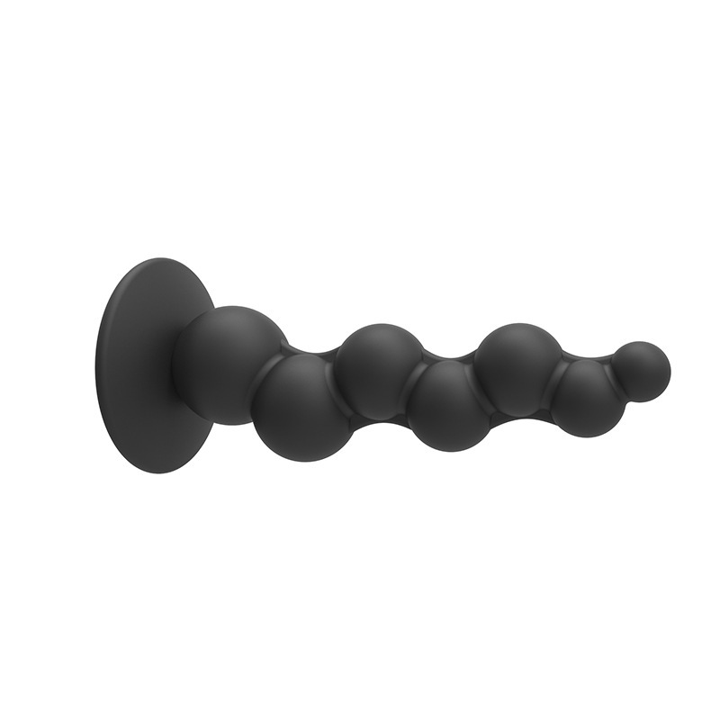 Silicone Anal Beads with Graduated Beads, Manual Control, Black Adult Prostate Massager — detail image 4
